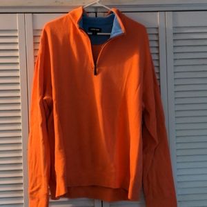 Lands End quarter zip XL orange and blue